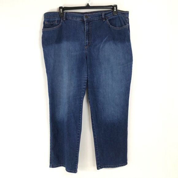 Gloria Vanderbilt Straight Leg Jeans Women's Plus Size 18 Stretch Denim Pockets - Picture 1 of 11